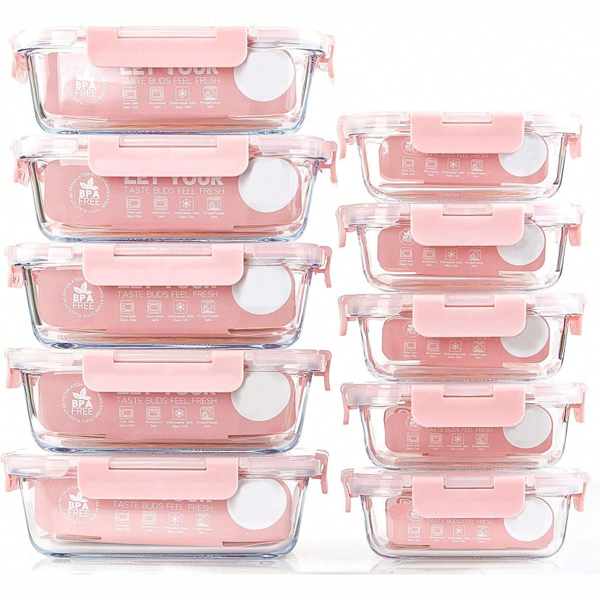 Meal Prep Box - Lot de 10 récipients en verre