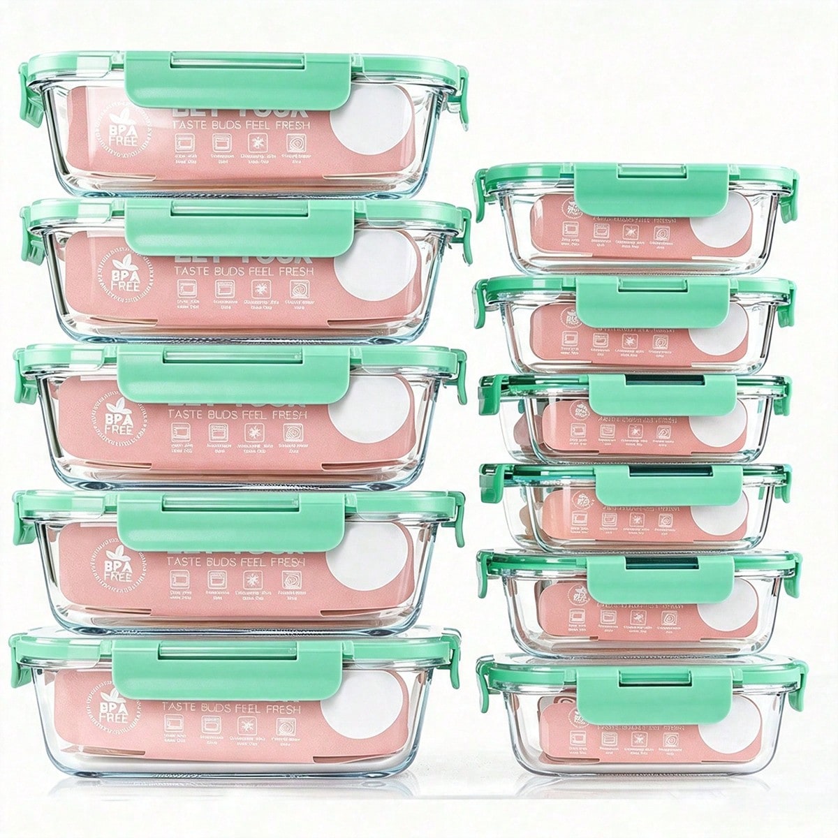 Meal Prep Box - Lot de 10 récipients en verre