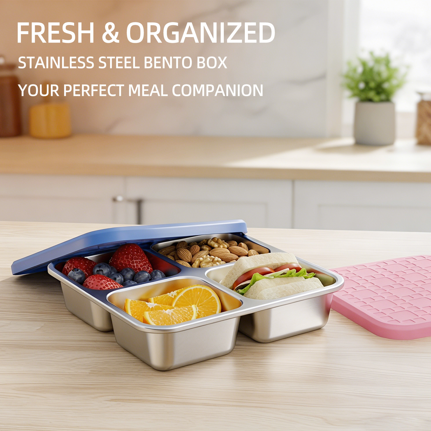 Meal Prep Box - Boîte à lunch divisée en acier